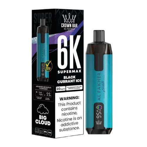 Al Fakher Supermax 6000 Disposable Vape - Eliquid Base - Blackcurrant Ice