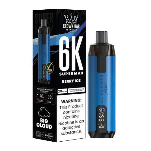 Al Fakher Supermax 6000 Disposable Vape - Eliquid Base - Berry Ice