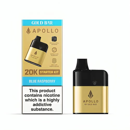 Apollo 20000 Prefilled Starter Kit - Pack of 5 - Eliquid Base - Blue Raspberry