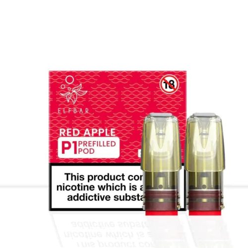 Box of 10 Elf Bar Mate P1 Pods - Eliquid Base-Red Apple