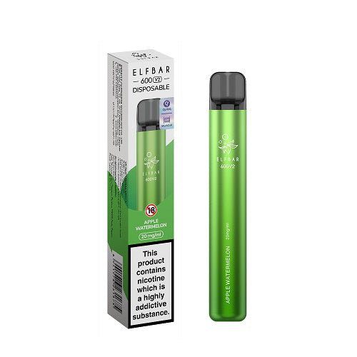 Elfbar 600 V2 Disposable Vape - 20MG - Eliquid Base-Apple Watermelon