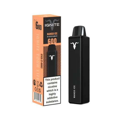 Ignite V600 Disposable Vape Pod Device - 20MG - Eliquid Base - Mango Ice