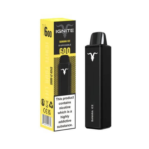 Ignite V600 Disposable Vape Pod Device - 20MG - Eliquid Base - Banana Ice