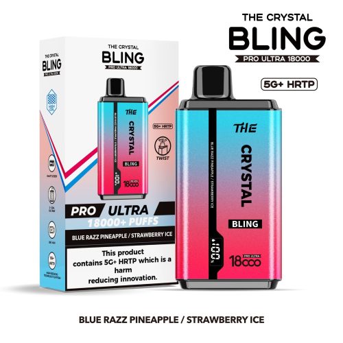 the crystal bling pro ultra 18000 disposable vape box of 5 515581