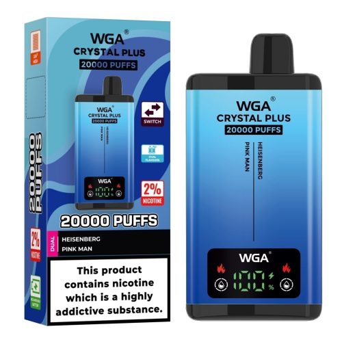 WGA Crystal Plus 20000 Disposable Vape Box of 10 - Eliquid Base - Heisenberg/Pink Man