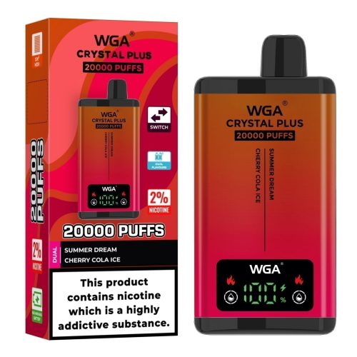 WGA Crystal Plus 20000 Disposable Vape Box of 10 - Eliquid Base - Summer Dream/Cherry Cola Ice