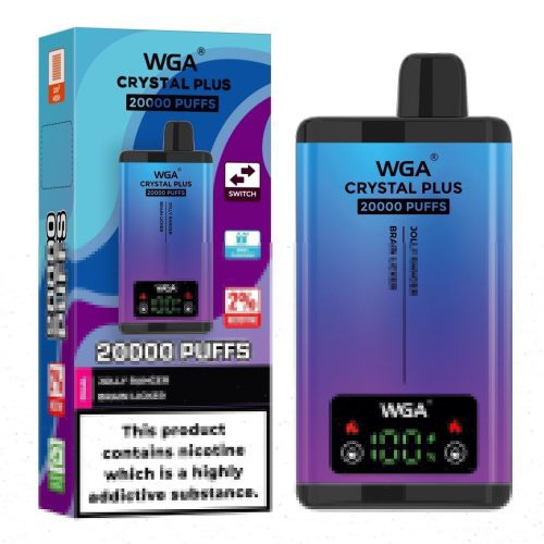 WGA Crystal Plus 20000 Disposable Vape Box of 10 - Eliquid Base - Jolly Ranger/Brain Licker